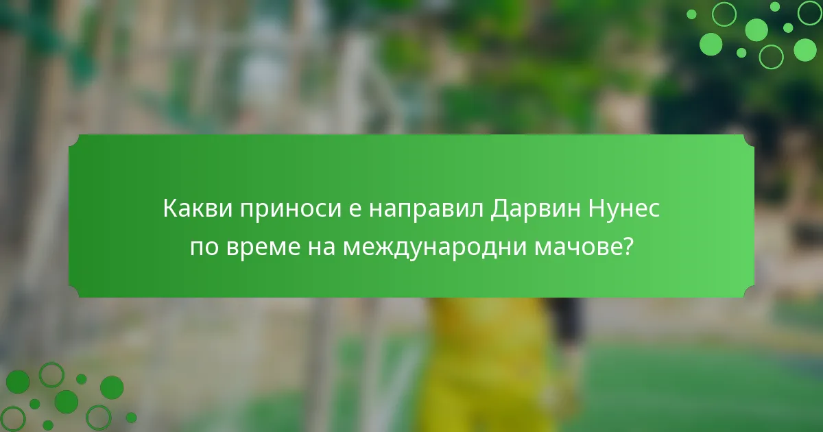 Какви приноси е направил Дарвин Нунес по време на международни мачове?