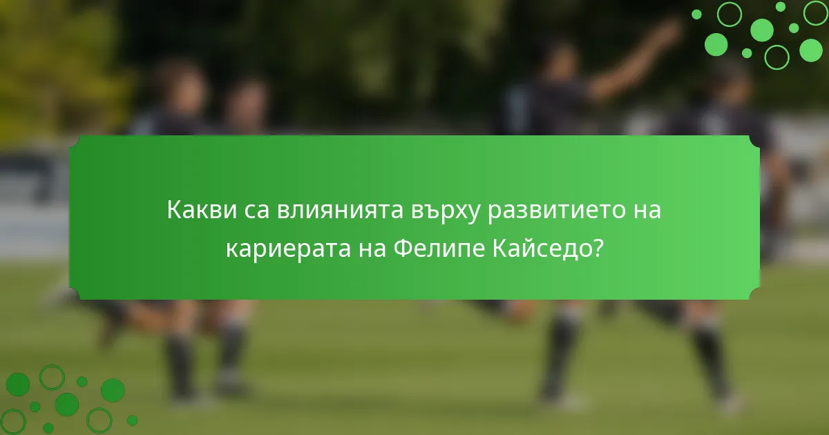 Какви са влиянията върху развитието на кариерата на Фелипе Кайседо?