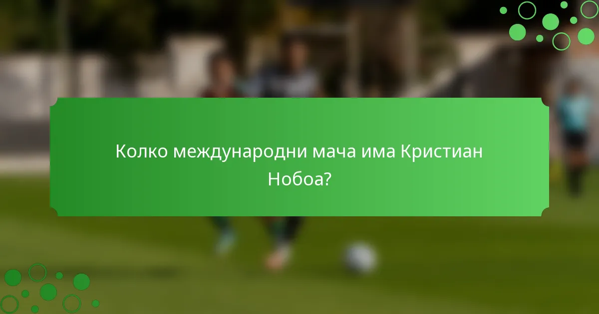 Колко международни мача има Кристиан Нобоа?