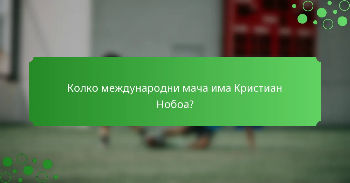 Колко международни мача има Кристиан Нобоа?