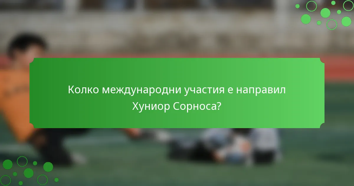 Колко международни участия е направил Хуниор Сорноса?