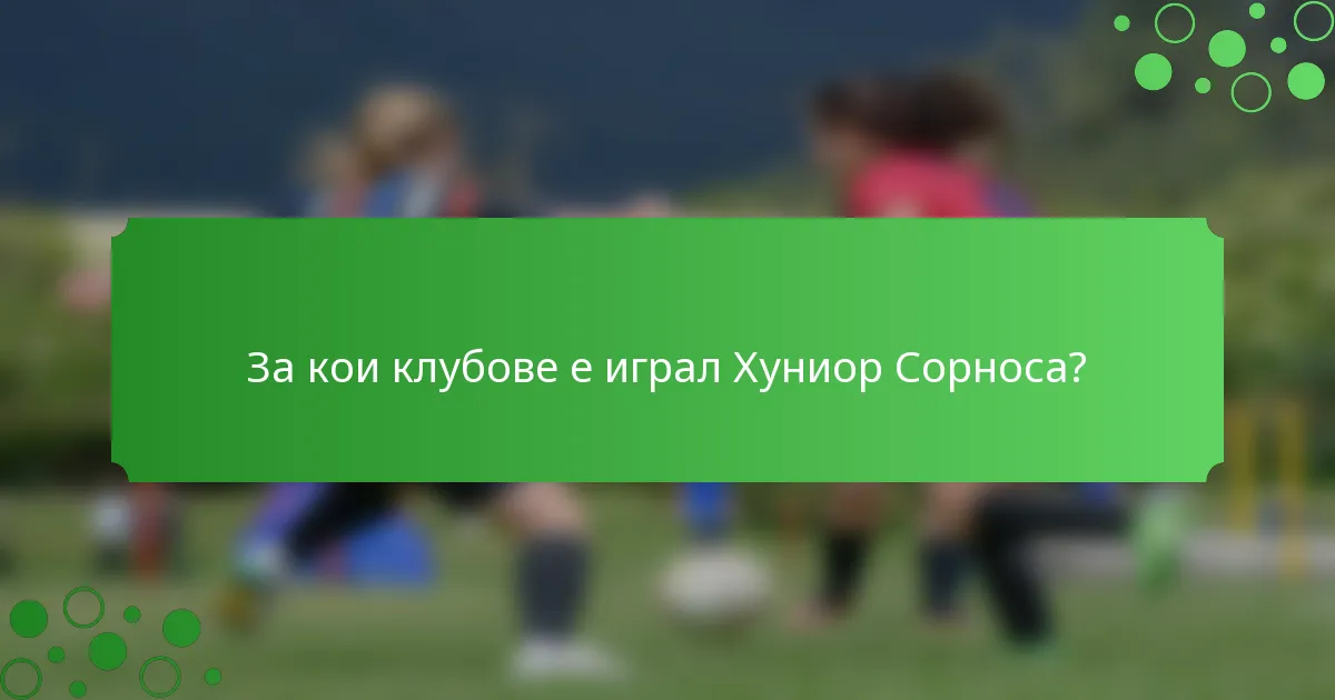 За кои клубове е играл Хуниор Сорноса?